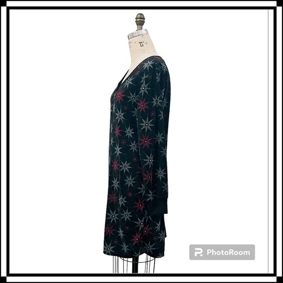 Henley Fleece Pajama Dress by SOFT SENSATIONS - Size M - Picture 3 of 5